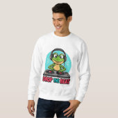 Drop the Beat Frog Hoodie Funny DJ Frog Sweatshirt スウェットシャツ (正面フル)