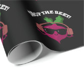 Drop The Beet おもしろい Music Veggie Pun Dark BG ラッピングペーパー (ロールコーナー)