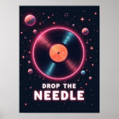 Drop the Needle – Retro Vinyl in Space ポスター (正面)