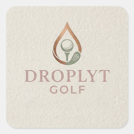 Droplyt ゴルフ シグネチャーステッカー スクエアシール (正面)