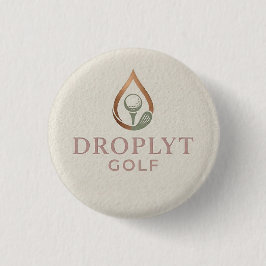 Droplyt ゴルフ シグネチャーボタン (ピンクロゴ) 缶バッジ