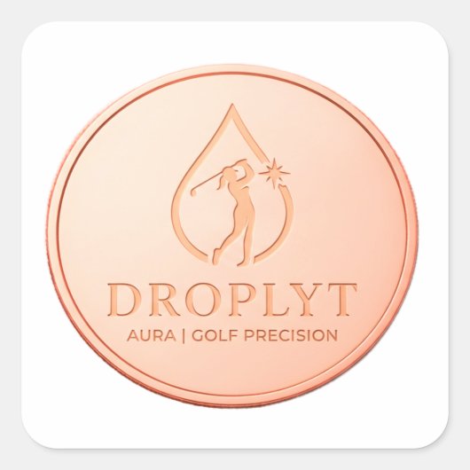 Droplyt Golf Aura ロゴ スクエアステッカー スクエアシール (正面)