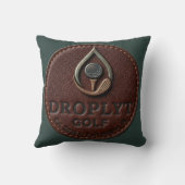 Droplyt Golf Rustic Logo Throw Pillow クッション (裏面)