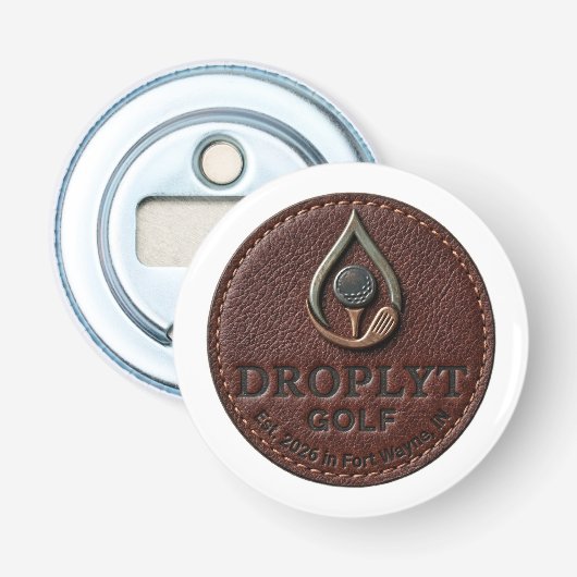 Droplyt Golf Signature Logo Button Bottle Opener 栓抜き (正面)