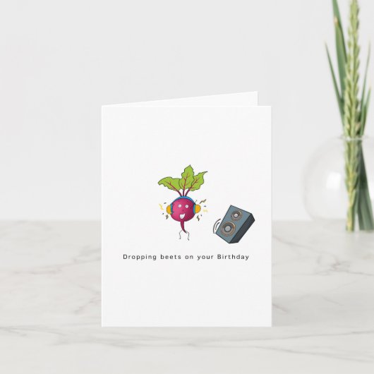 Dropping beets - Funny beetroot birthday card カード (正面)