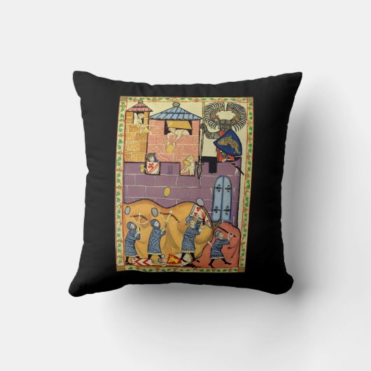 Dropping Rocks, 14th Century Codex Manesse クッション (裏面)