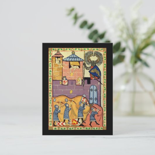 Dropping Rocks, 14th Century Codex Manesse ポストカード (スタンド正面)