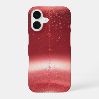 Drops of Passion Red Glitter Heart Art Phone Case iPhone 16ケース