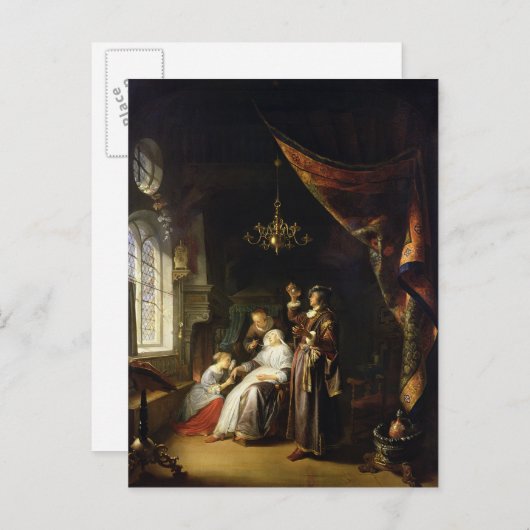 Dropsical女性、c.1663 ポストカード (正面/裏面)