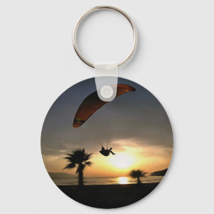 Dropzone At Dusk Adventure Paraglider Art キーホルダー
