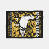 Drowning in Bread Pigeon フリースブランケット (正面(横))