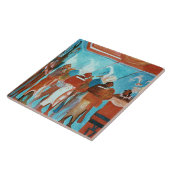 druを遊んでいるミュージシャンを描写する生命からの場面 タイル (側面)