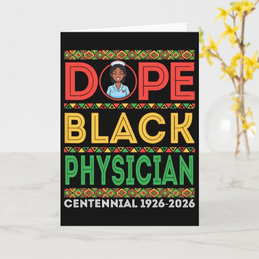 Drug Black Physician Centennial 1926 2026 Black Hi カード (黄色い花)