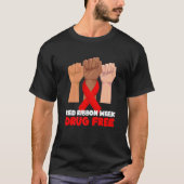 Drug Free October Red Ribbon Week 2022   Tシャツ (正面)