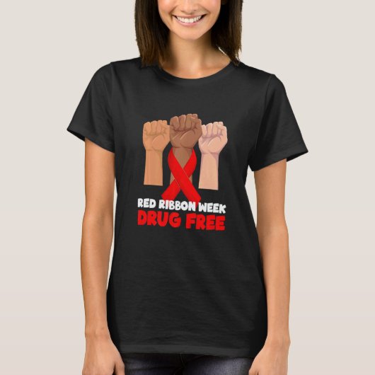 Drug Free October Red Ribbon Week 2022   Tシャツ (正面)