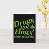 Drug Not Hugs Don't Touch Me Weed Canabis  カード (黄色い花)