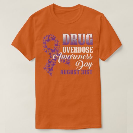 Drug Overdose Awareness Day  August 31 2019 Purple Tシャツ (デザイン正面)