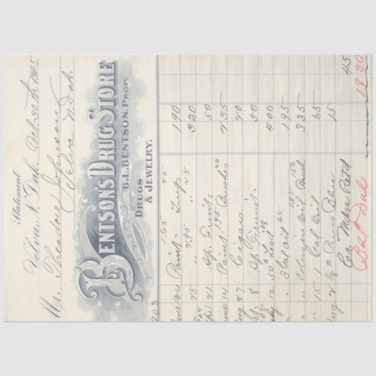 Drugstore Junk Journalバックグラウンドデカップシート 薄葉紙 (正面)