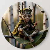 Druid Bard Fae on a Birch Tree 缶バッジ (正面)