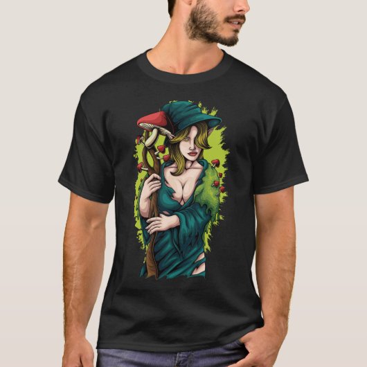 Druid searching for mushrooms tシャツ (正面)