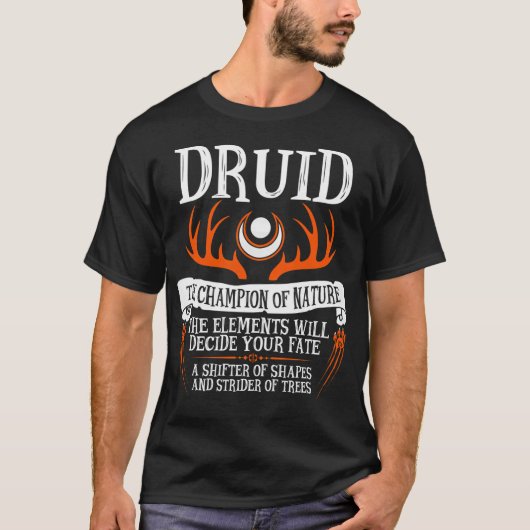 Druid The Champion Of Dungeons - Dungeons Dragons  Tシャツ (正面)