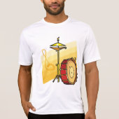 Drum and Cymbal Music Percussion Art Tシャツ (正面)