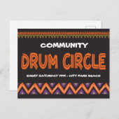 Drum Circle Event with local information ポストカード (正面/裏面)
