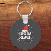 Drum Claus Santa Christmas Drummer Long Sleeve  キーホルダー (正面)