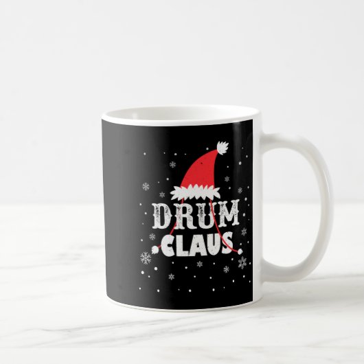 Drum Claus Santa Christmas Drummer Long Sleeve コーヒーマグカップ (右)