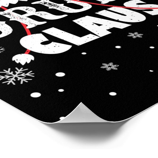 Drum Claus Santa Christmas Drummer Long Sleeve  ポスター (角)