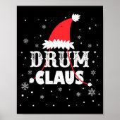 Drum Claus Santa Christmas Drummer Long Sleeve  ポスター (正面)