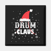 Drum Claus Santa Christmas Drummer Long Sleeve  マグネット (正面)