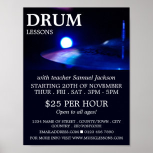 Drum Cymbal、Drum Lessons 広告's ポスター
