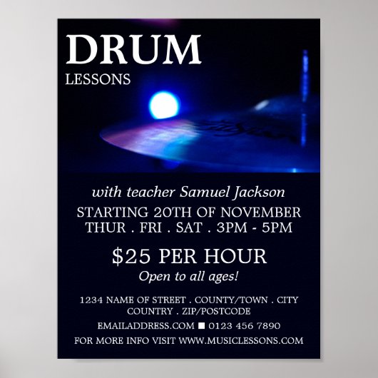 Drum Cymbal、Drum Lessons 広告's ポスター (正面)