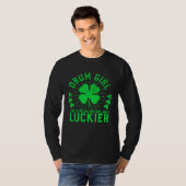 Drum Girl St Patrick s Day Female Drummer Drum Pl Tシャツ (正面フル)