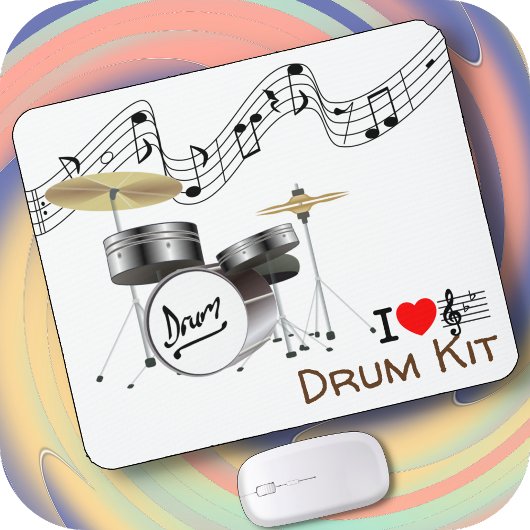 DRUM KIT on a Mouse pad - Iハート音楽 マウスパッド