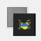Drum Kit Ukrainian Flag Ukraine Drummer Musician  マグネット (正面/裏面)
