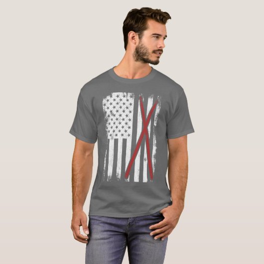 Drum Kit USA Flag friend Tシャツ (正面フル)