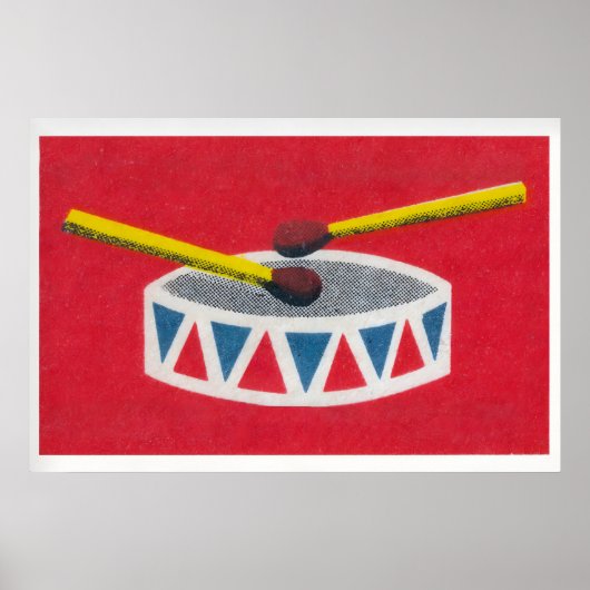 Drum Matchbox Wall Poster - Vintage Eastern Europe ポスター (正面)