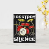 Drum Percussionist Drummers I Destroy Silence Drum カード (黄色い花)