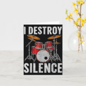 Drum Percussionist Drummers I Destroy Silence Drum カード (黄色い花)