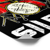 Drum Percussionist Drummers I Destroy Silence Drum ポスター (角)