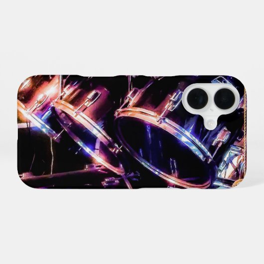 Drum Set iPhone 16ケース (裏面横)