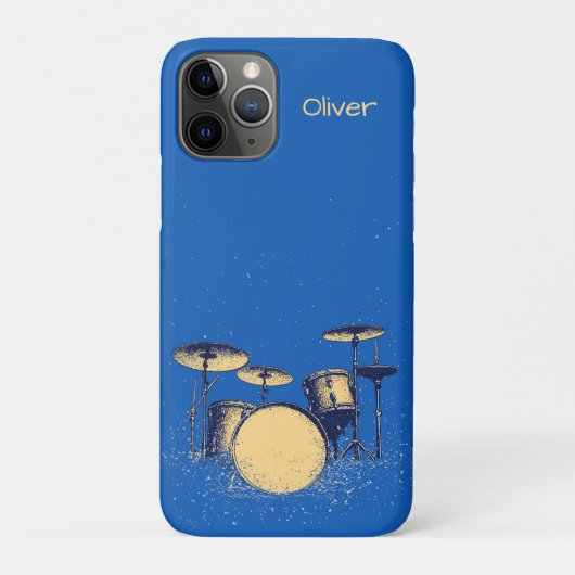 Drum Set on Blue Case-Mate iPhoneケース (裏)