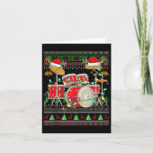 Drum Ugly Christmas Sweater Musical Drum Player Dr カード (正面)