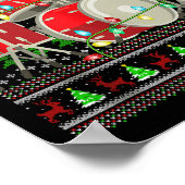 Drum Ugly Christmas Sweater Musical Drum Player Dr ポスター (角)