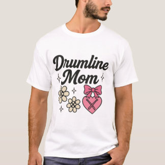 : Drumline Momハート&フラワー Tシャツ