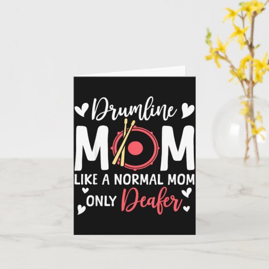 Drumline Mom Like A Normal Mom Drumming Lover Drum カード (黄色い花)