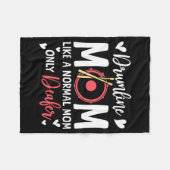 Drumline Mom Like A Normal Mom Drumming Lover Drum フリースブランケット (正面(横))