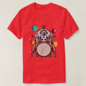 Drummer Astronaut Outer Space Spaceman Drums Tシャツ (デザイン正面)